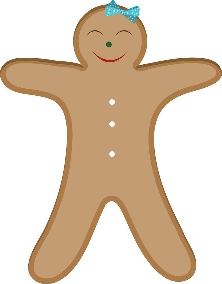 Cartoon gingerbread for Christmas celebration. vector