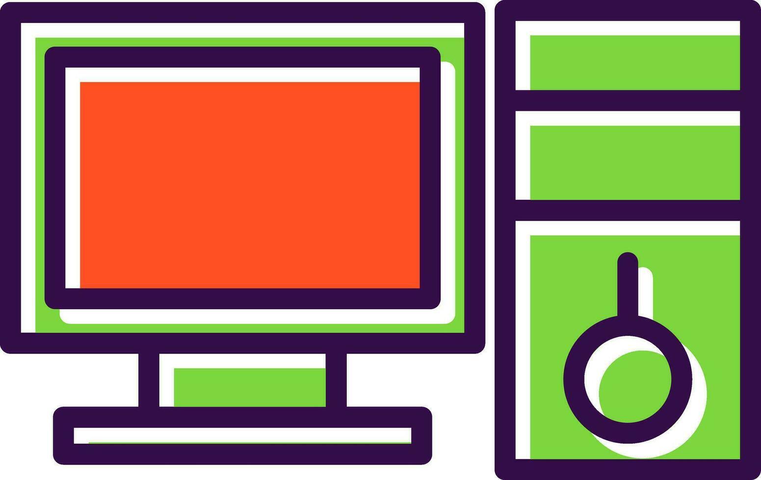 Desktop computer Vector Icon Design