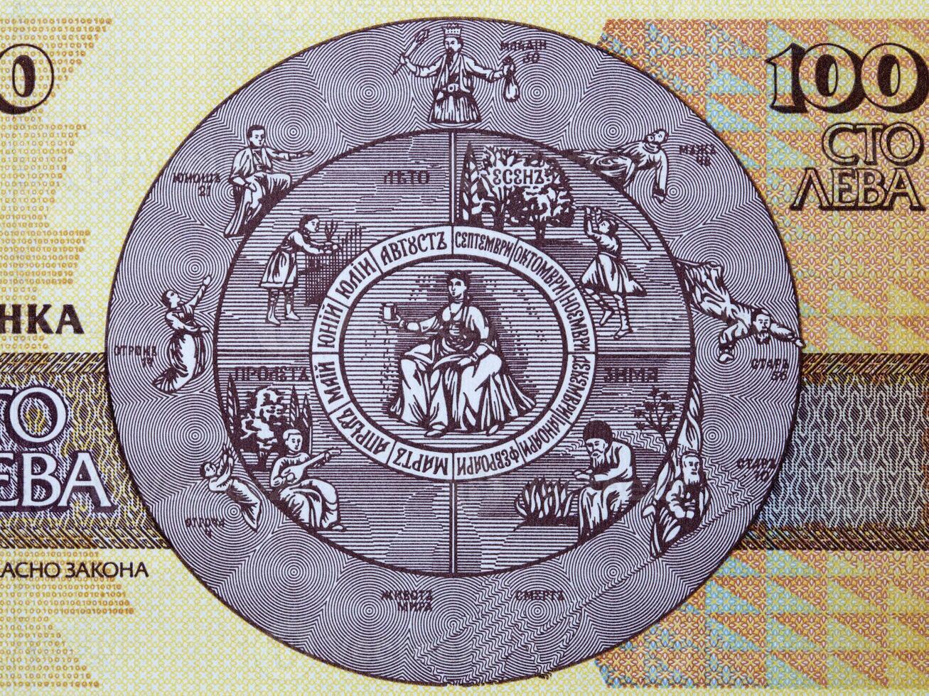 Wheel of Life from old Bulgarian money photo