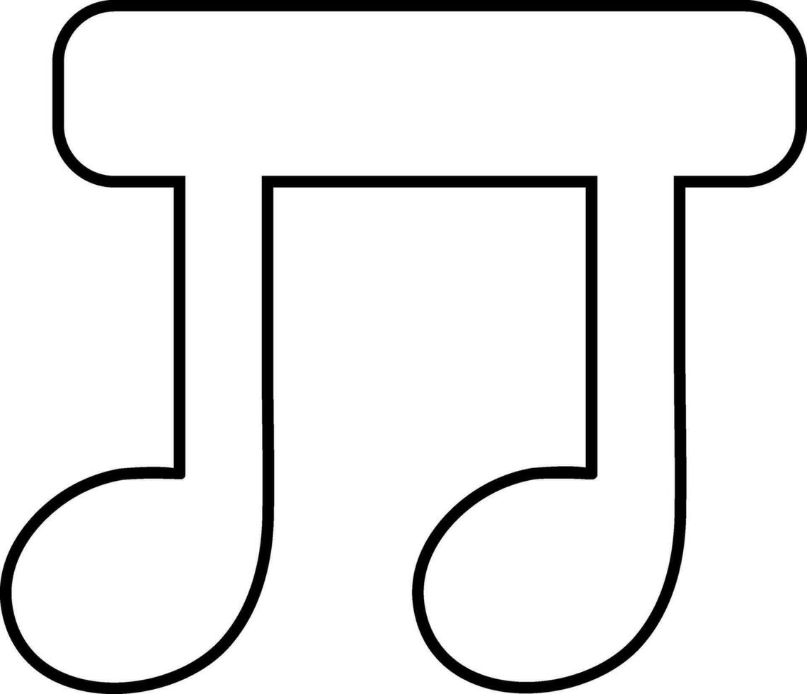 Isolated thin line icon of music note. vector