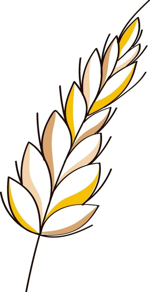 Wheat Ear Element In Yellow And White Color. vector