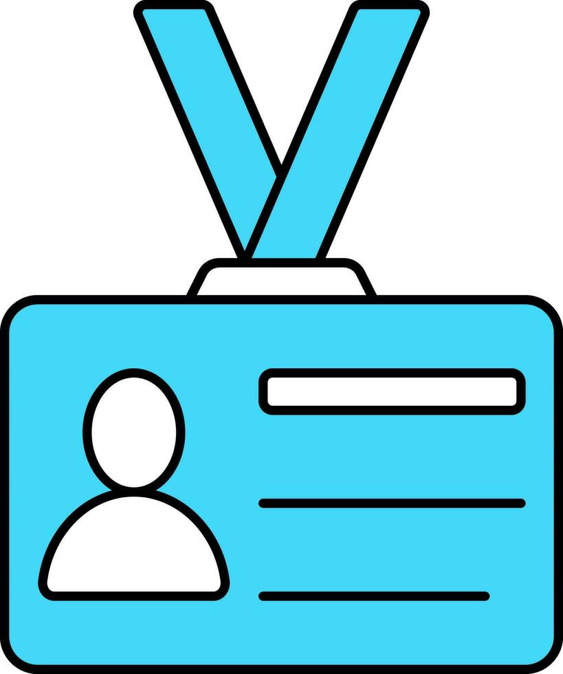 Hanging ID Card Icon In Turquoise And White Color. vector