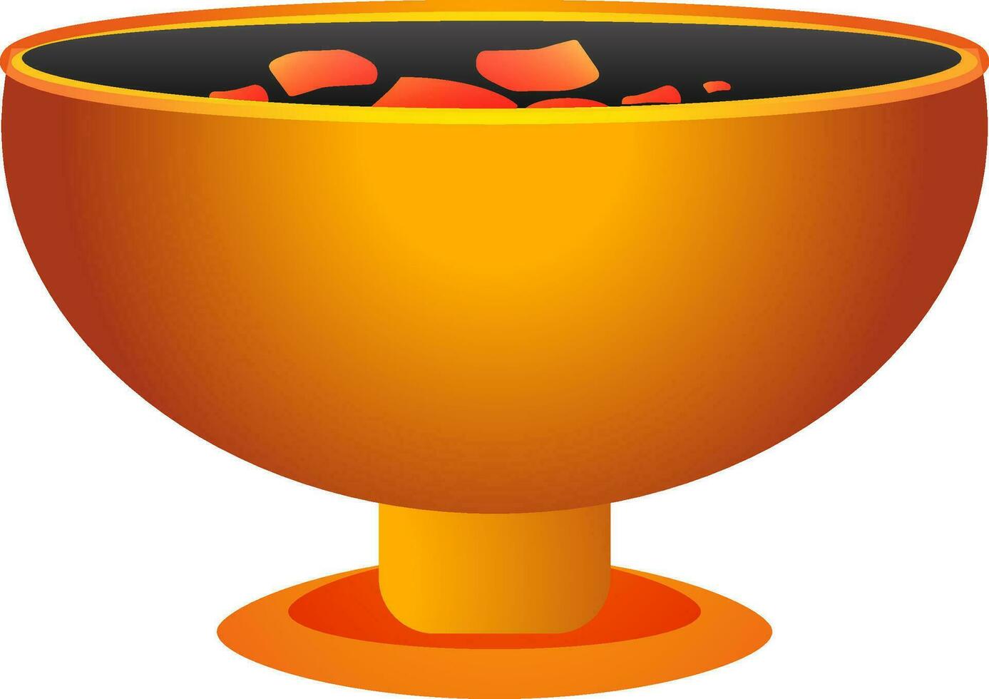 Shiny orange incense burner. vector