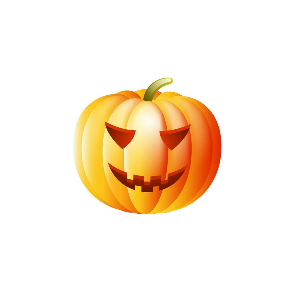 Realistic spooky pumpkin icon in 3d style. vector