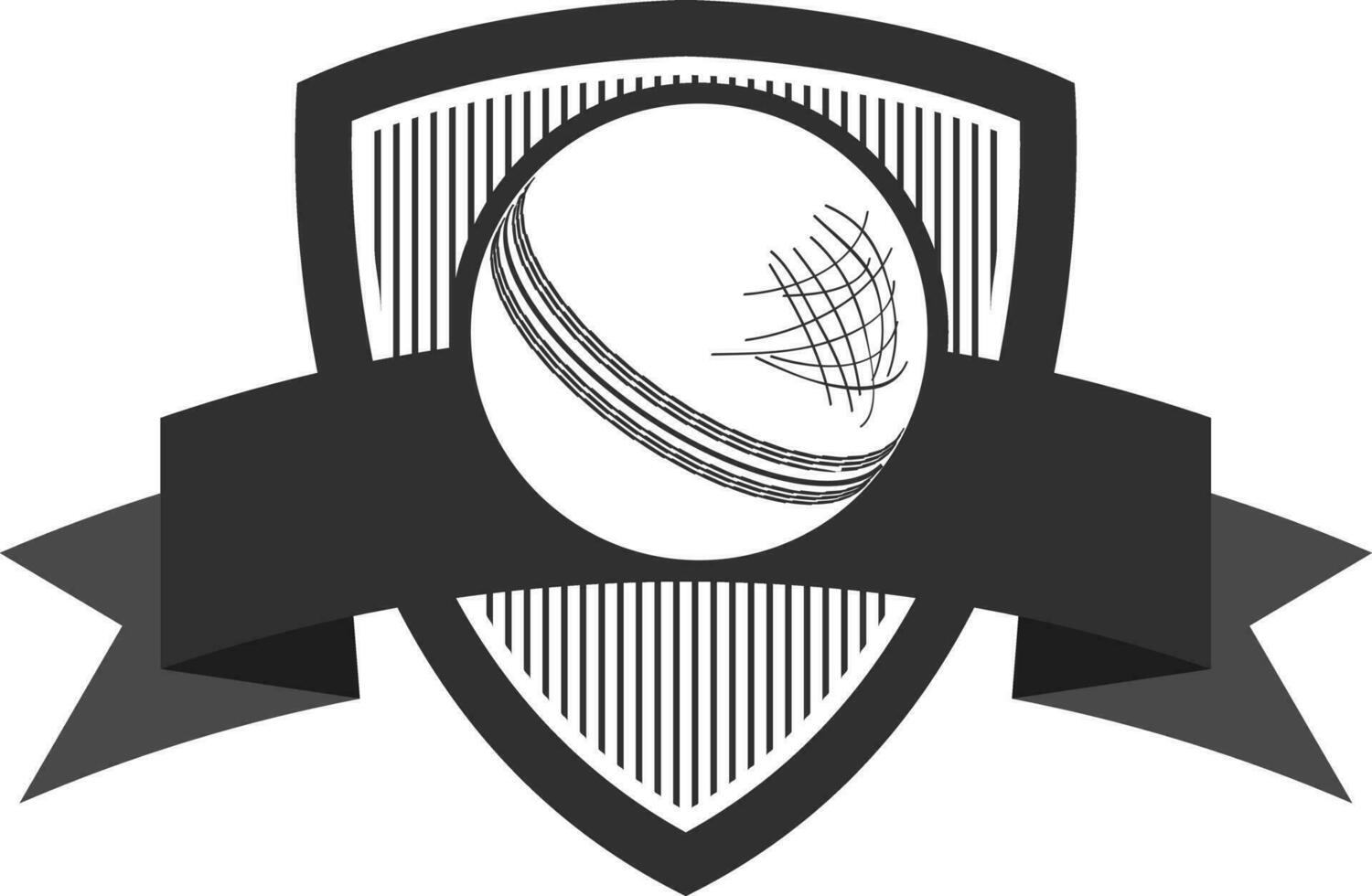 Vector shield icon with cricket ball.