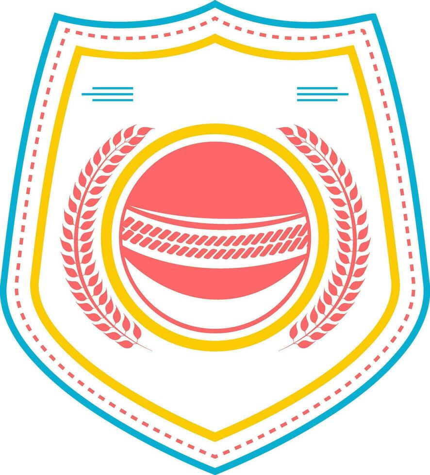 Illustration of a shield with ball for Cricket. vector