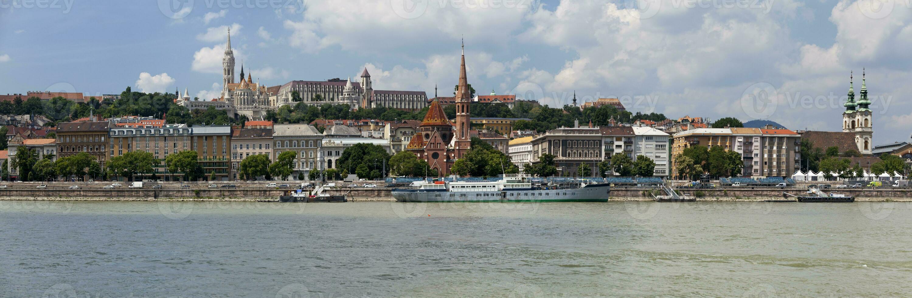 Panoramic view of Castle Hill in Budapest photo