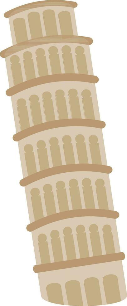propensión torre de Pisa elemento en blanco antecedentes. vector