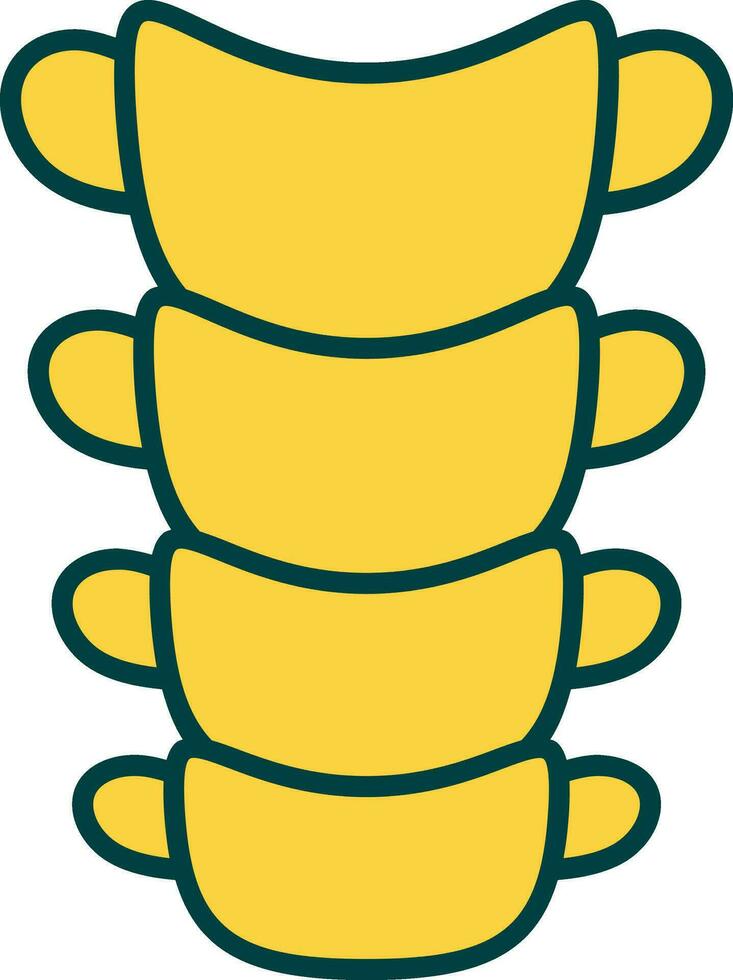Flat Style Yellow Spine Icon Or Symbol. vector