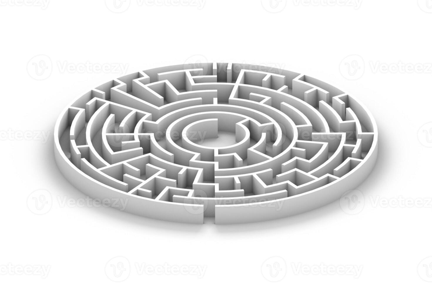 3D white round maze photo