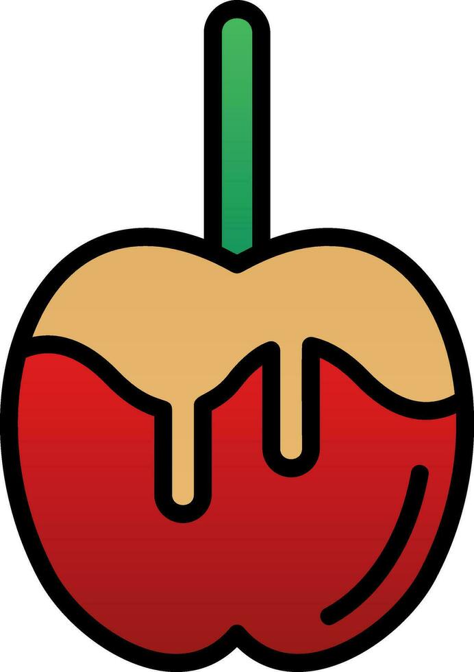 Caramel apple Vector Icon Design