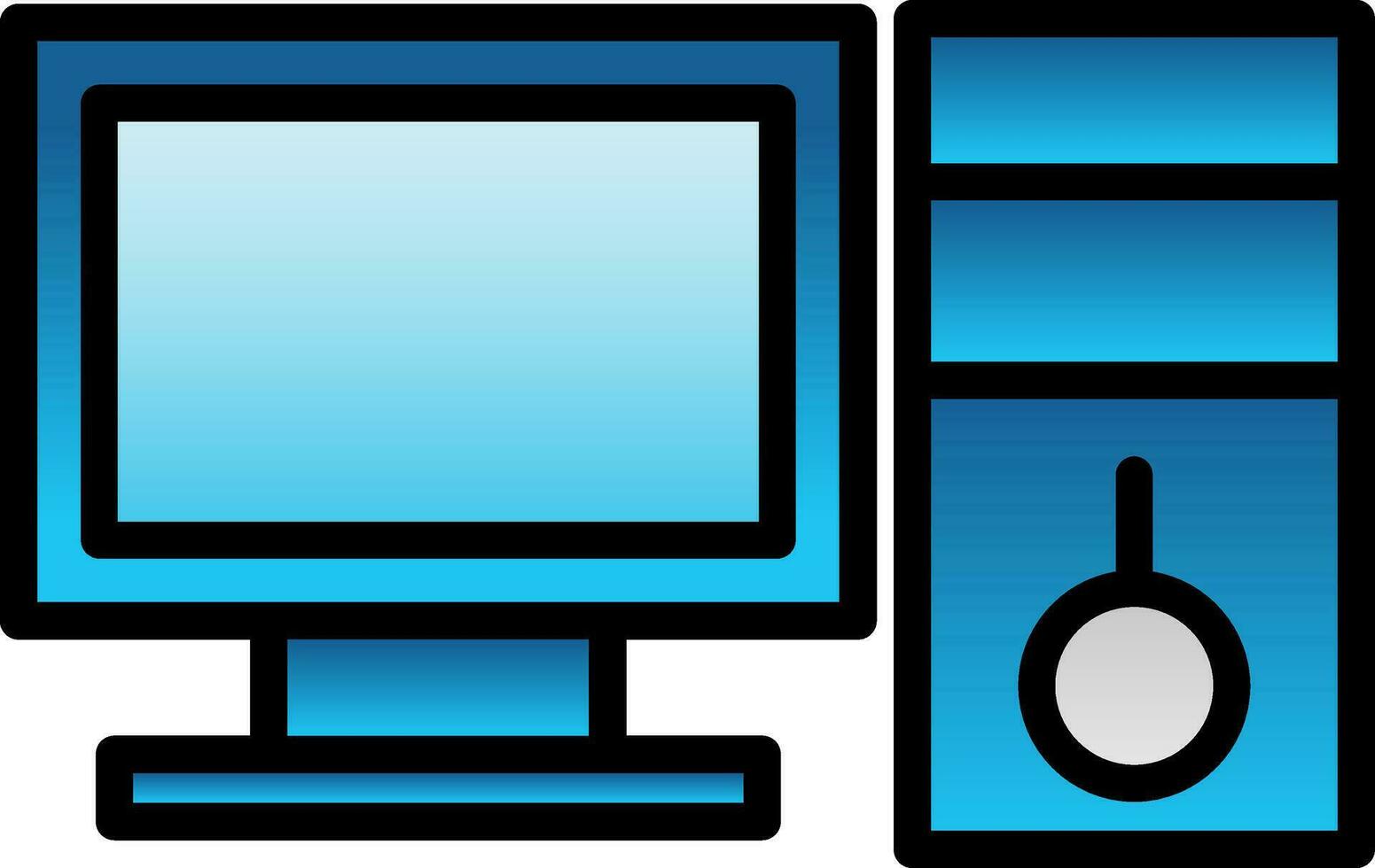 Desktop computer Vector Icon Design