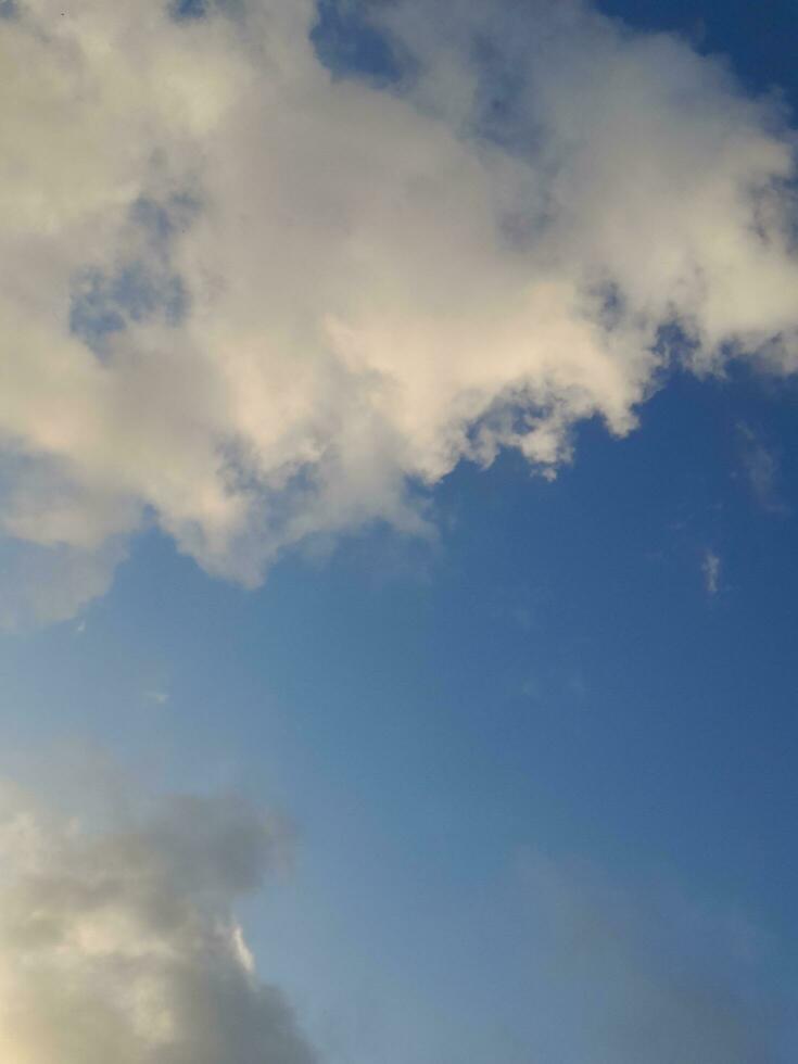 The white clouds on the blue sky are perfect for the background.  Skyscape on Lombok Island, Indonesia photo