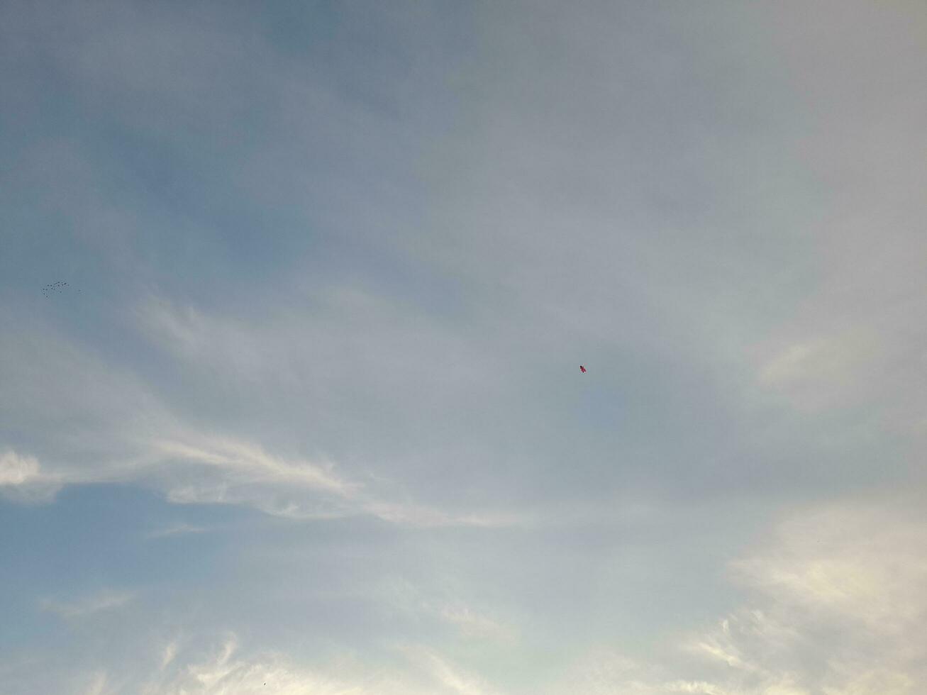 The white clouds on the blue sky are perfect for the background.  Skyscape on Lombok Island, Indonesia photo