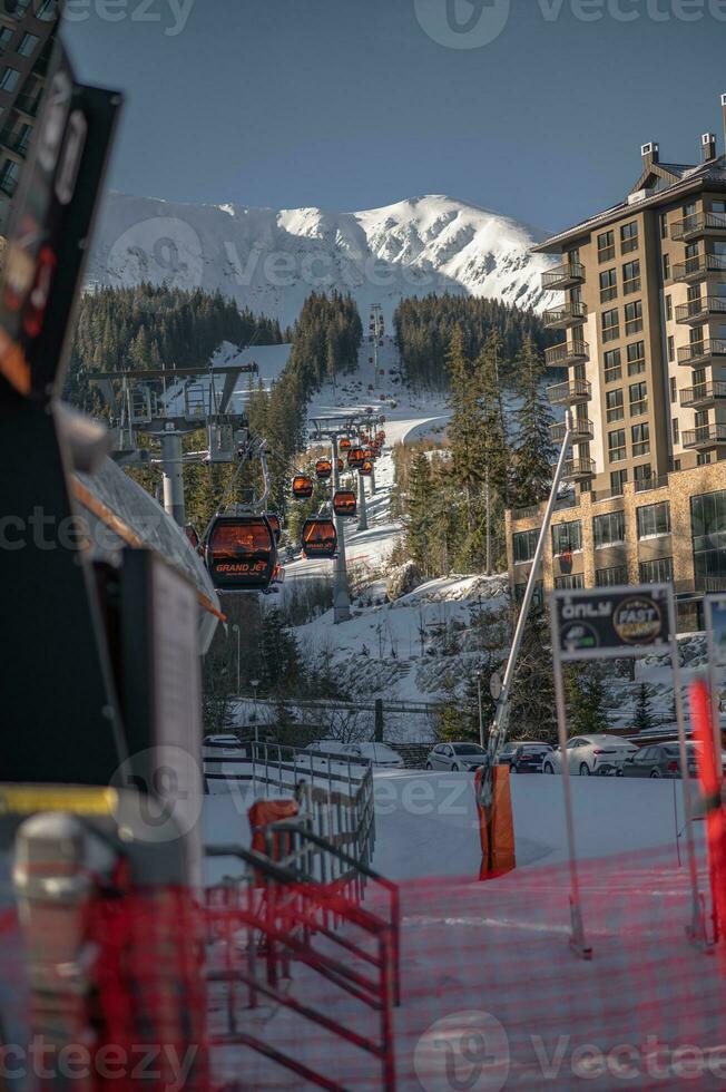 ski resort with lift and hotel photo