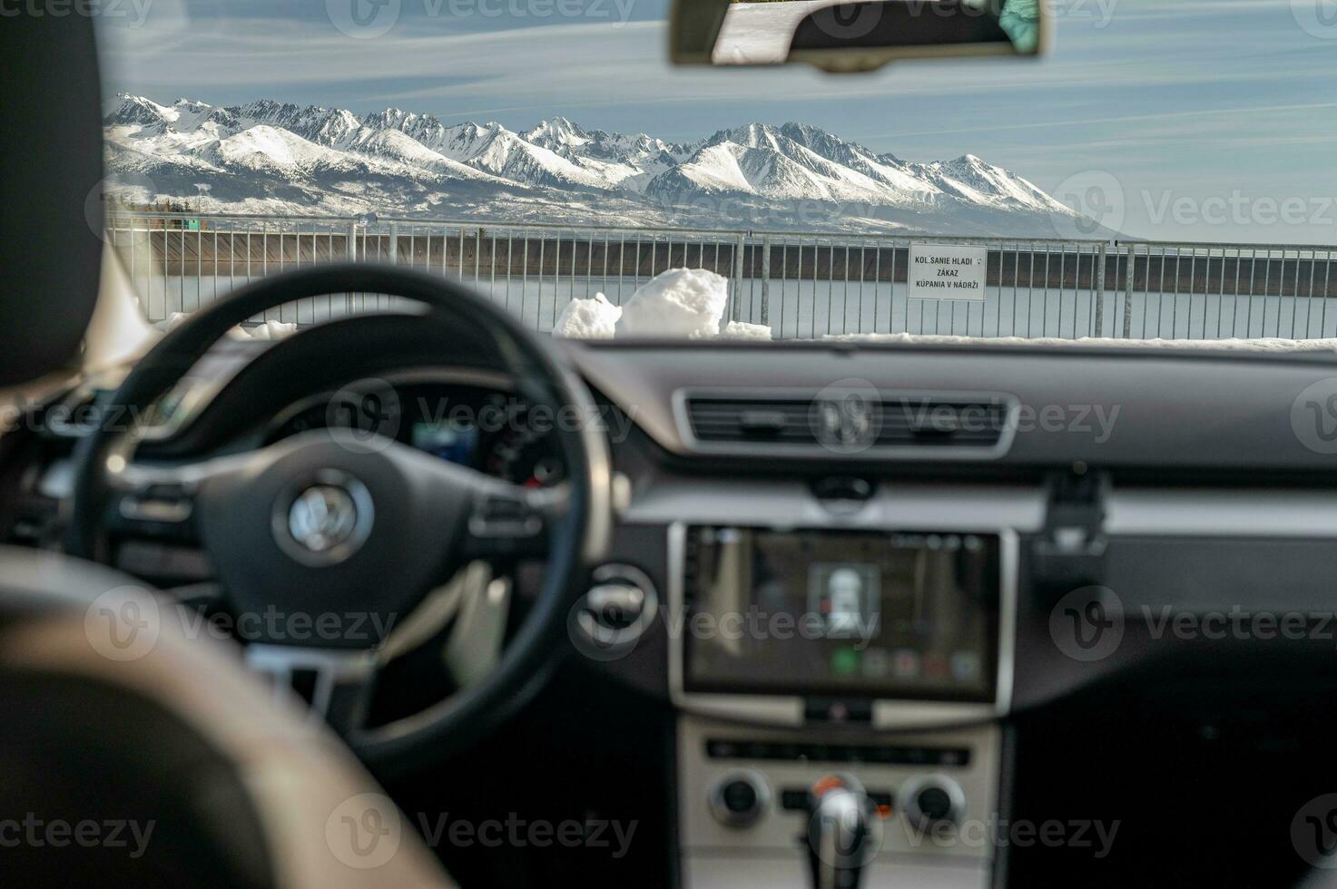 view from car on the mountain photo