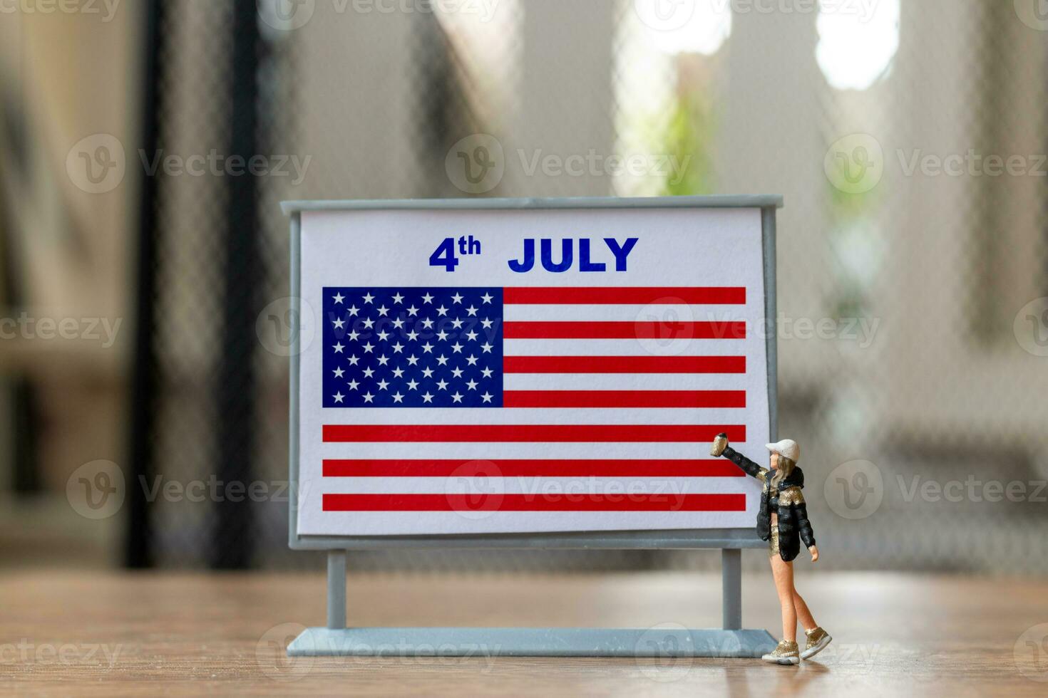 Artist paint on a billboard celebration of the Fourth of July and Independence Day photo