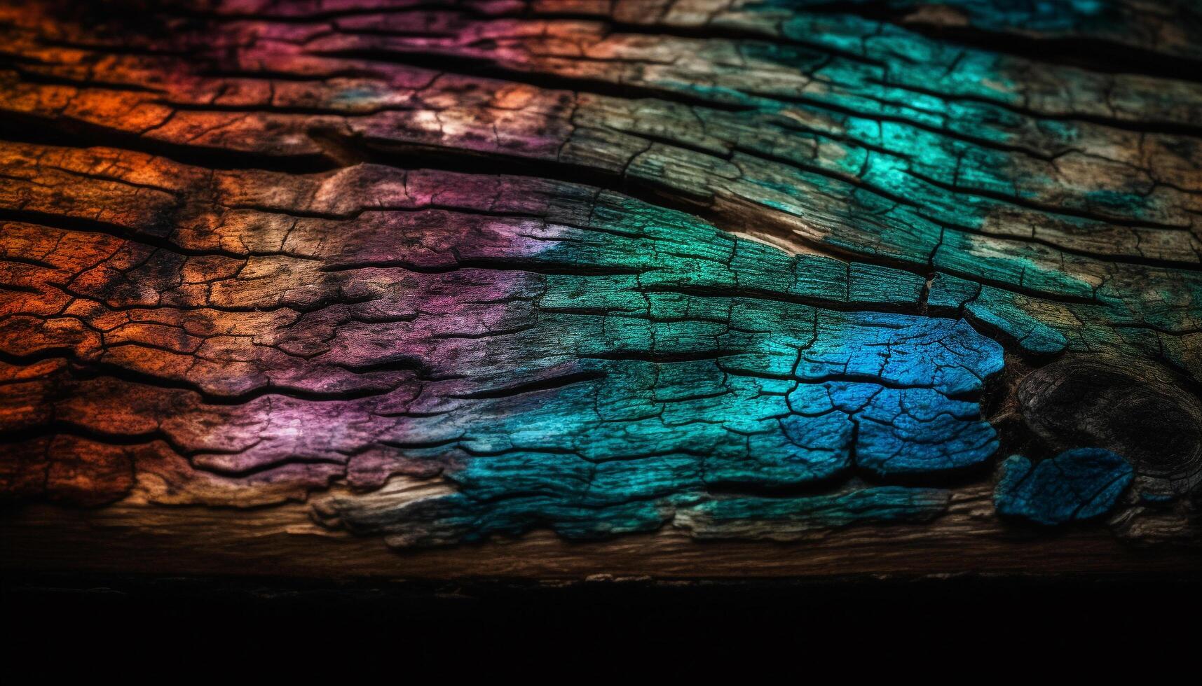 Abstract pattern of weathered hardwood on tree trunk generated by AI photo