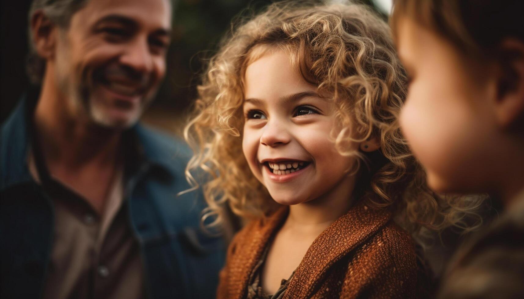 Family bonding, enjoying nature, carefree summer fun generated by AI photo