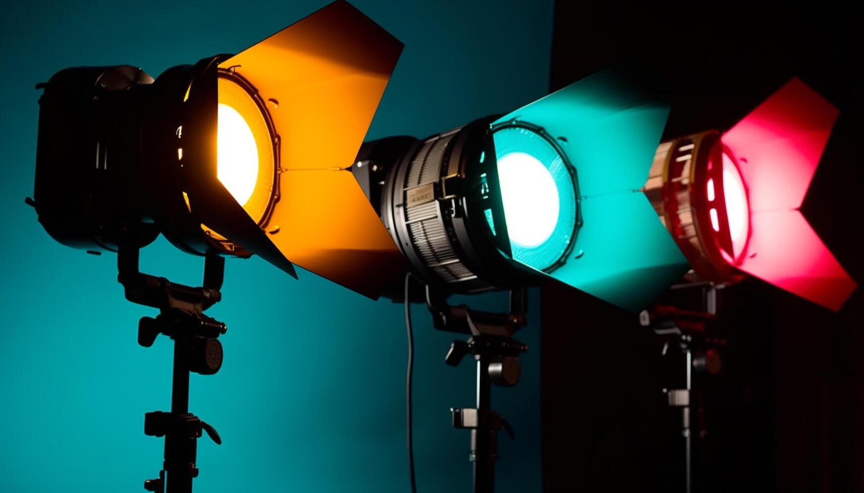 Spotlight illuminates stage, technology enhances performance art generated by AI photo