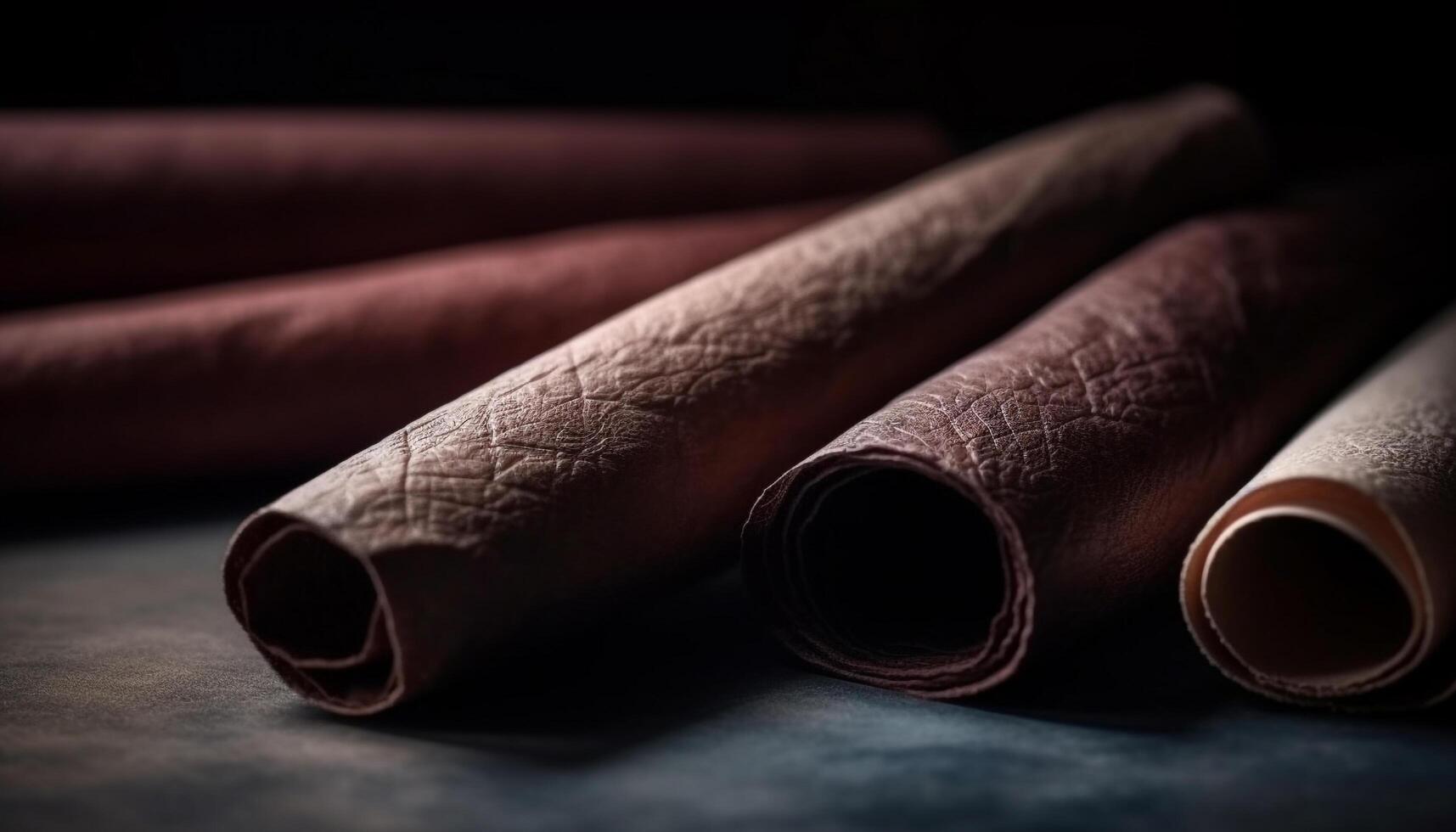 Scented tobacco rolled up in elegant cigar generated by AI photo