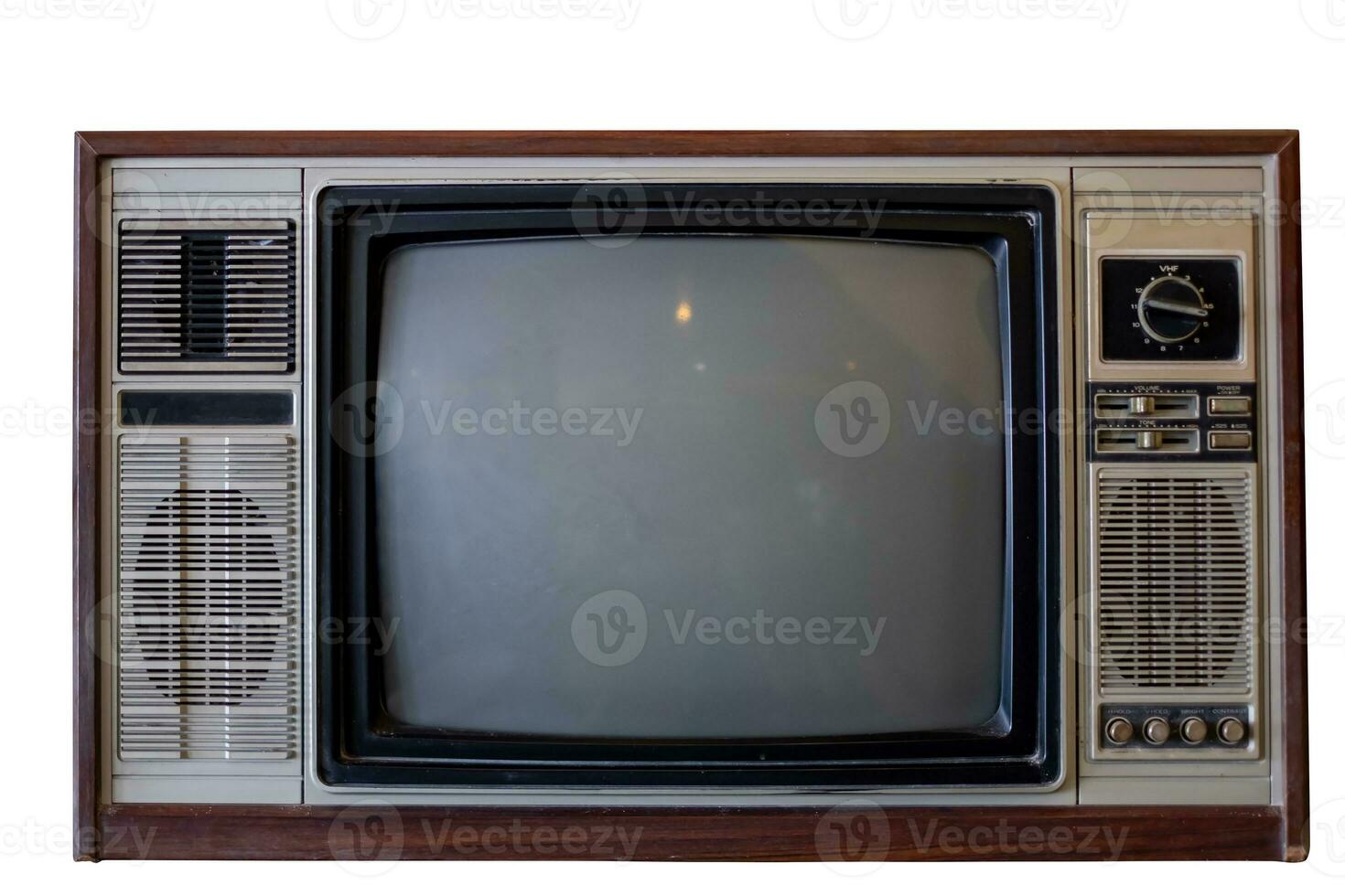 Vintage classic television - old TV isolatede on white background,retro technology, clipping path include photo