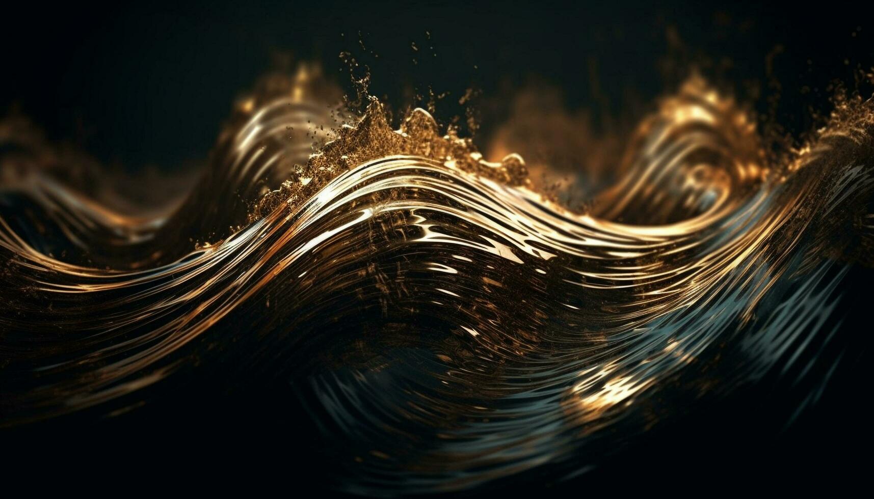 Glowing abstract wave pattern in futuristic design generated by AI photo