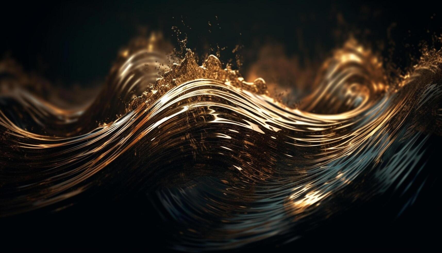 Glowing abstract wave pattern in futuristic design generated by AI photo