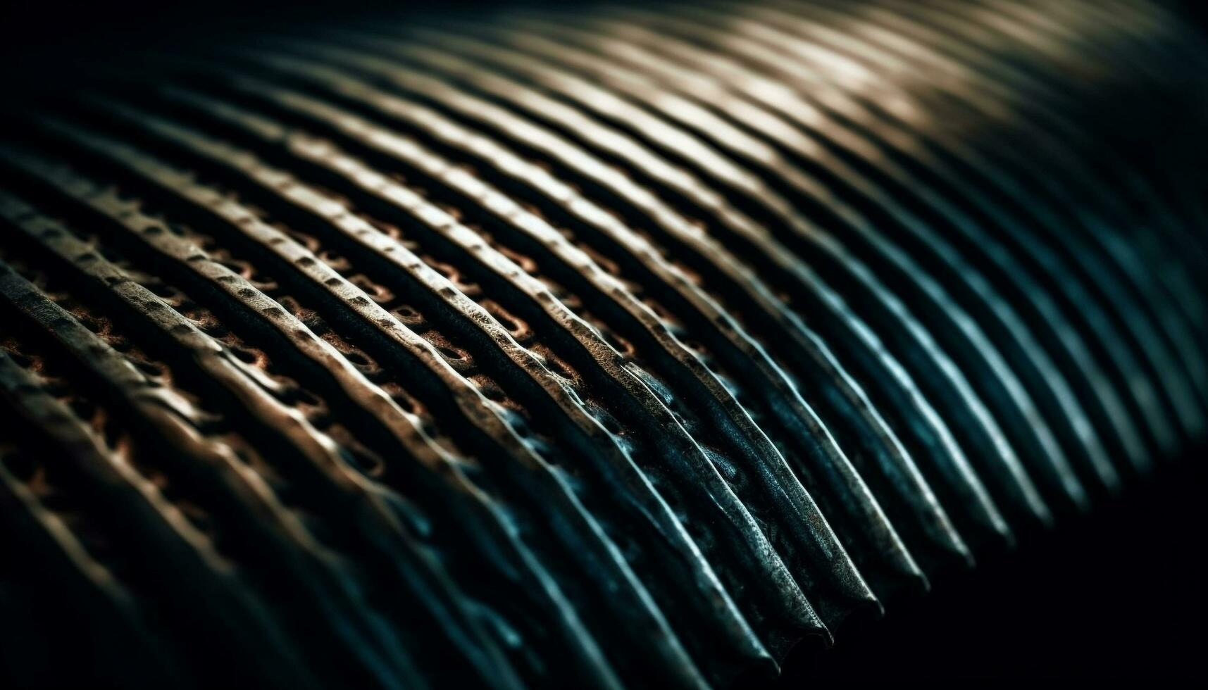 a rayas acero carrete en tubería fabricación industria generado por ai foto