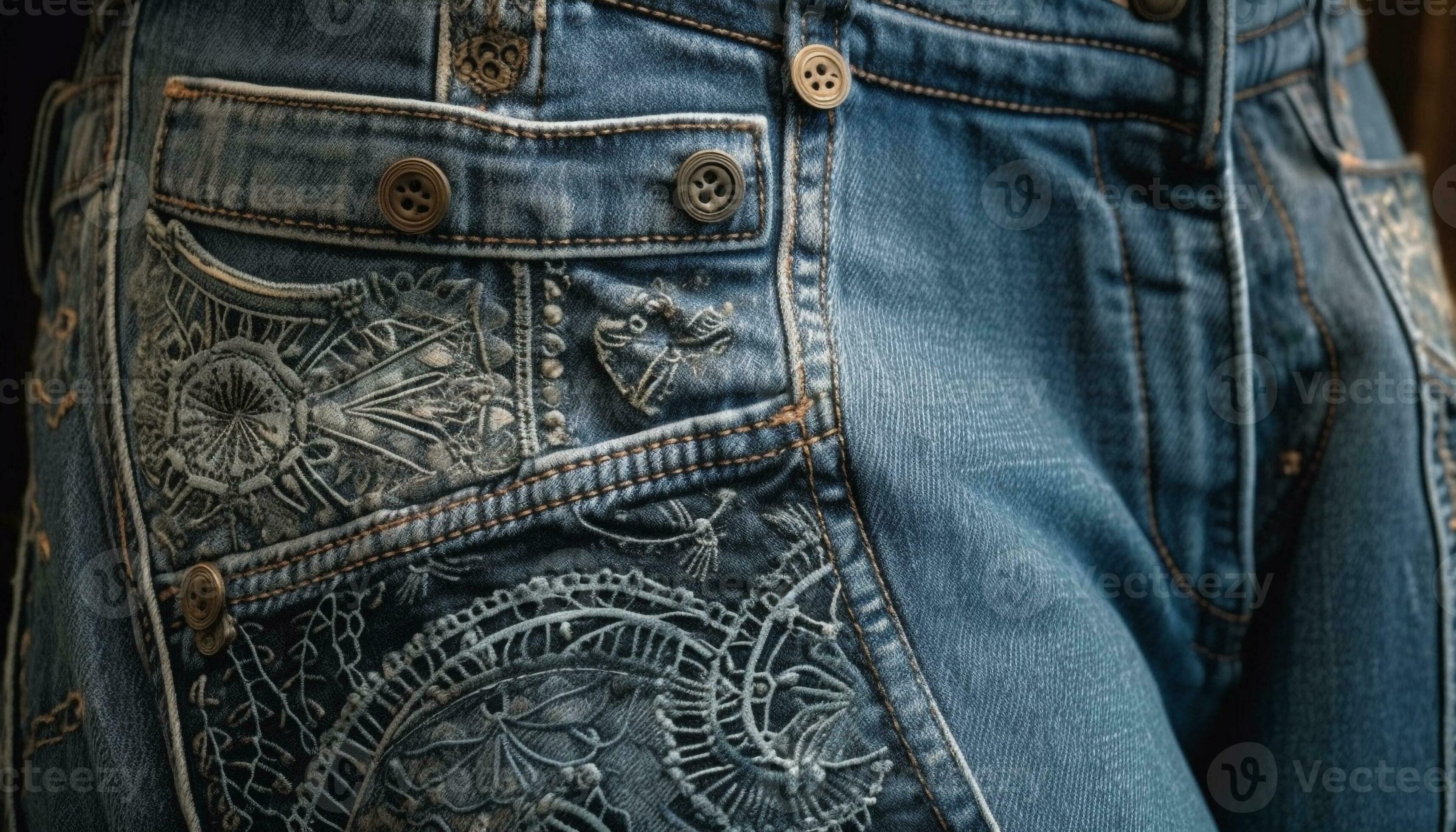 Denim pocket on a symbol of modern fashion generated by 24942668 Photo at Vecteezy