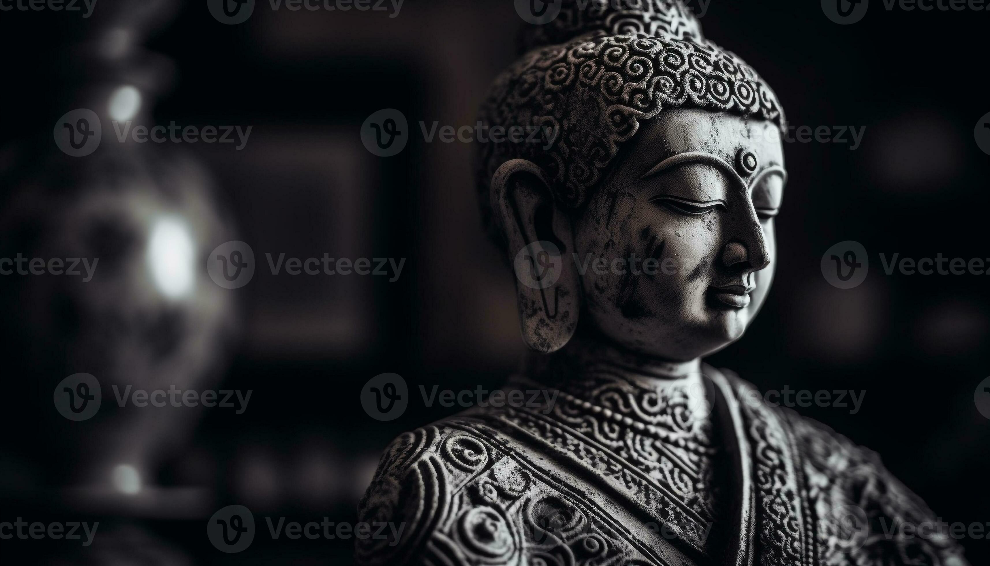 Meditating statue symbolizes spirituality and wisdom in ancient Chinese