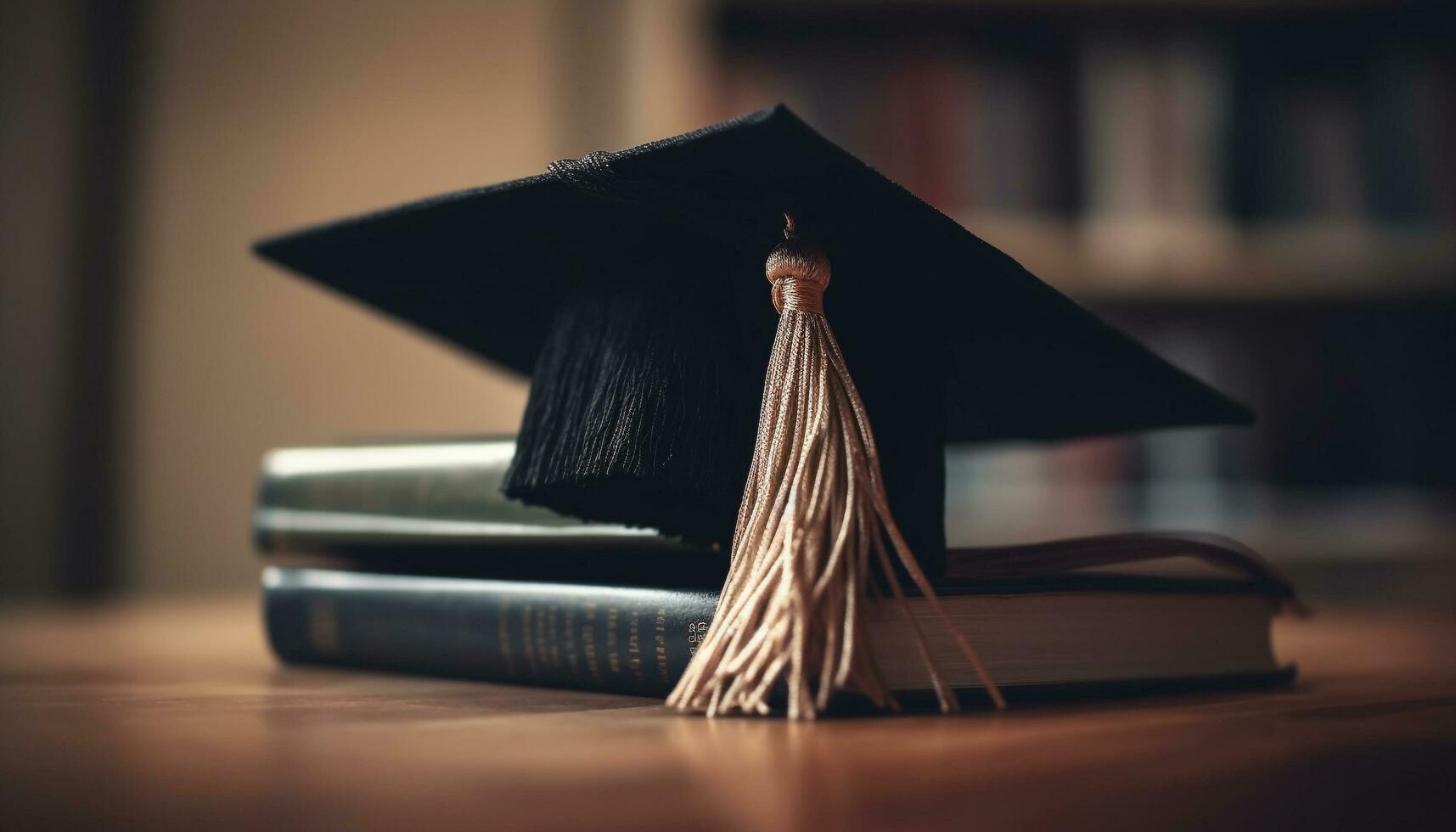 Stack of antique textbooks on wooden table symbolize learning