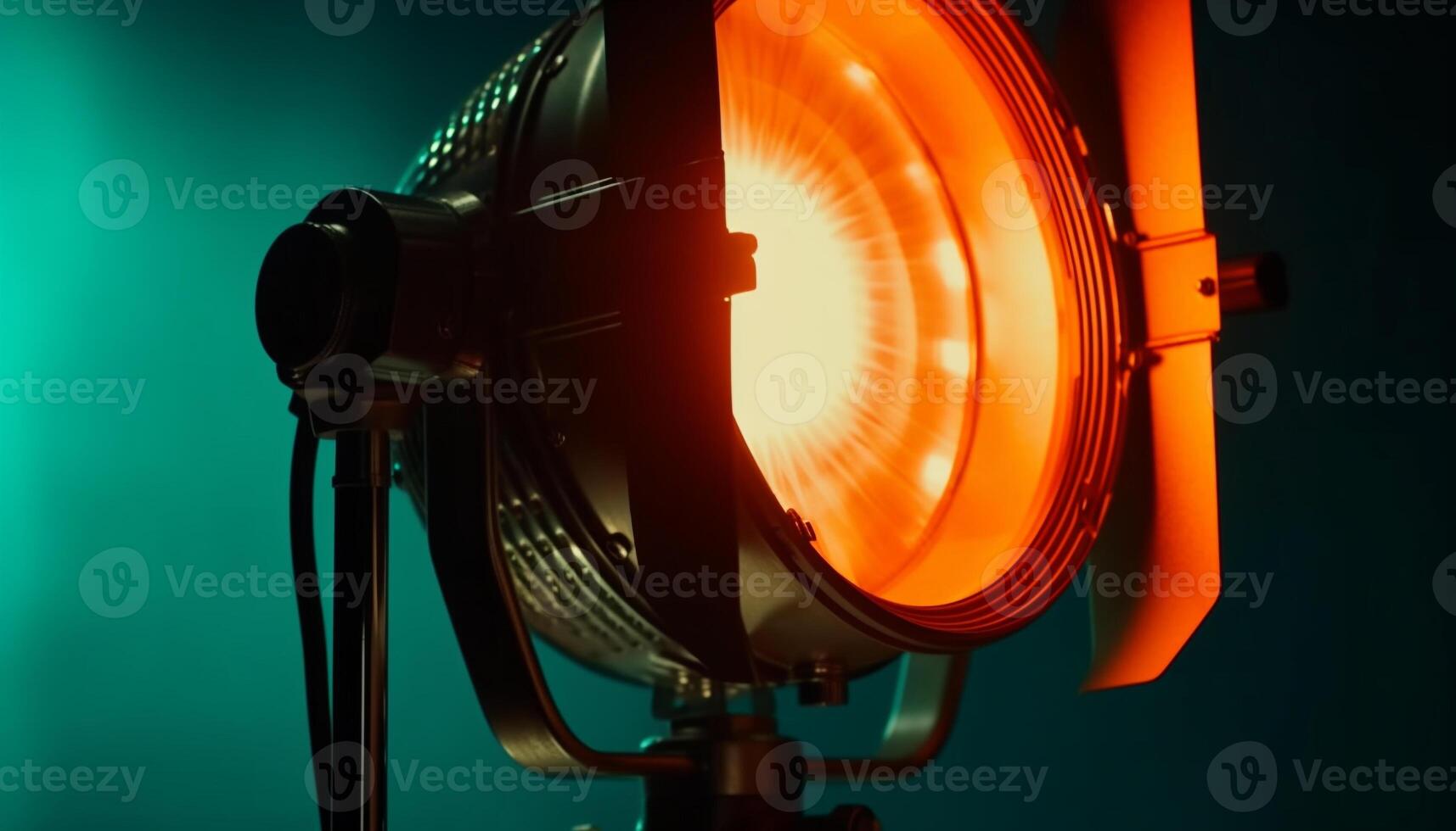 Spotlight illuminates stage, camera captures theatrical performance generated by AI photo