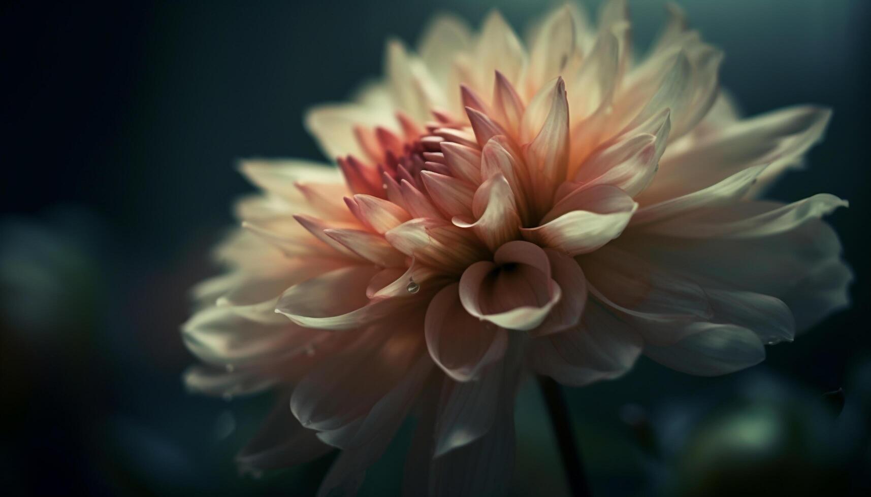 Vibrant petals of dahlia in black background generated by AI photo