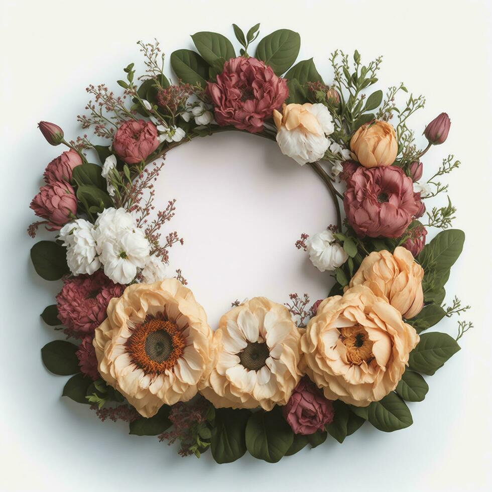 Water Color Rounded Flower photo
