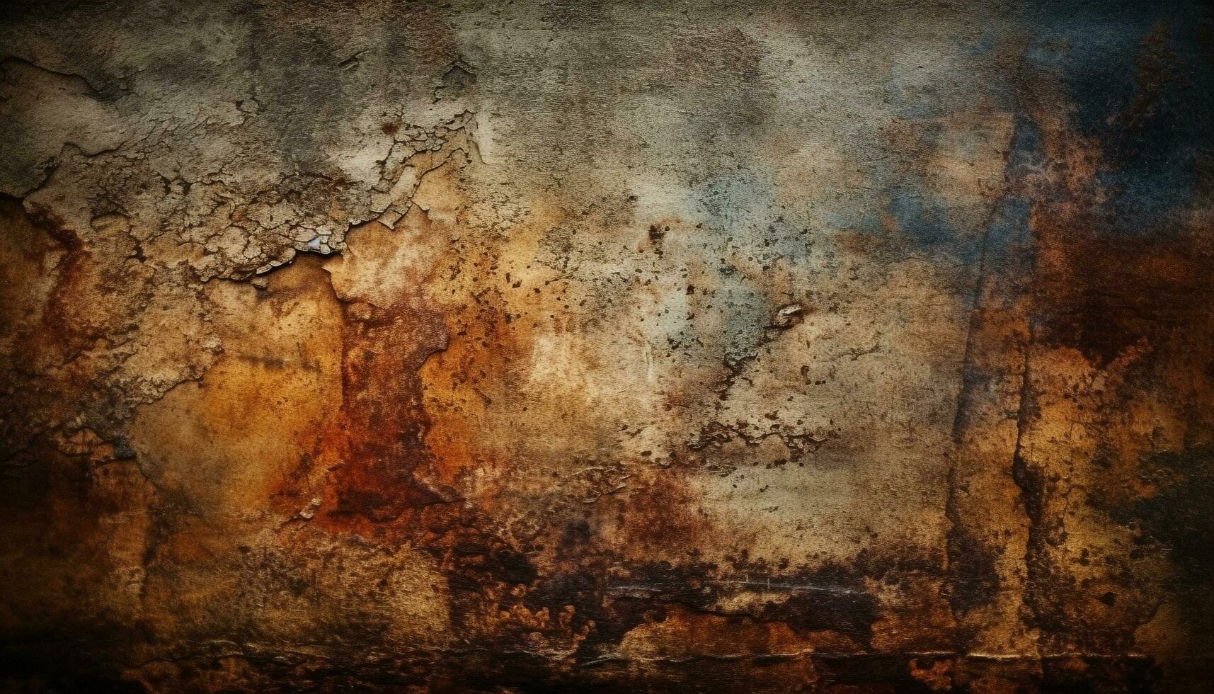 Rusty metal wall with abstract textured pattern generated by AI photo