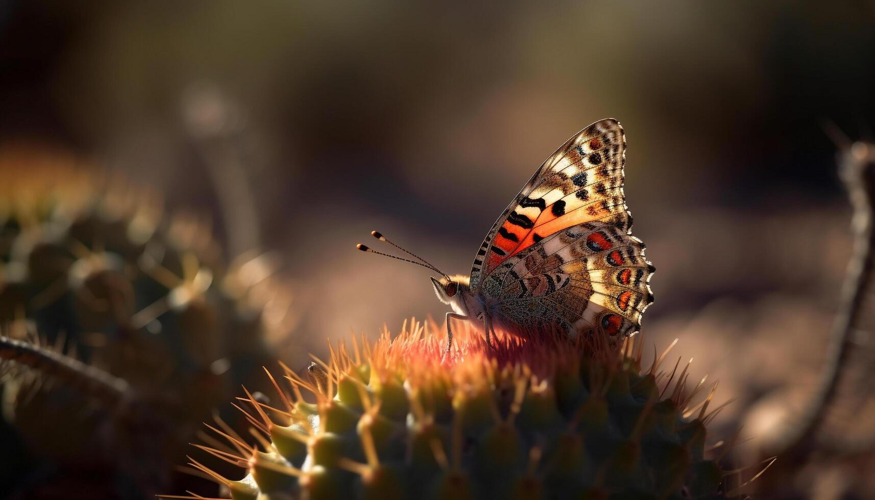 Vibrant butterfly pollinates yellow flower in tranquil scene generated by AI photo