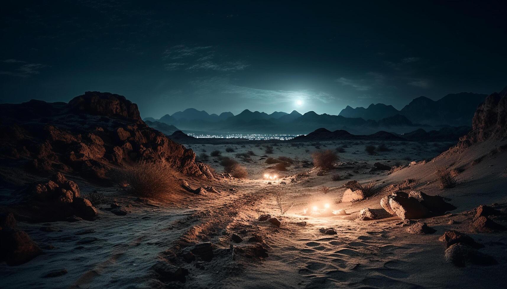 montaña pico sube encima oscuro, escalofriante paisaje generado por ai foto