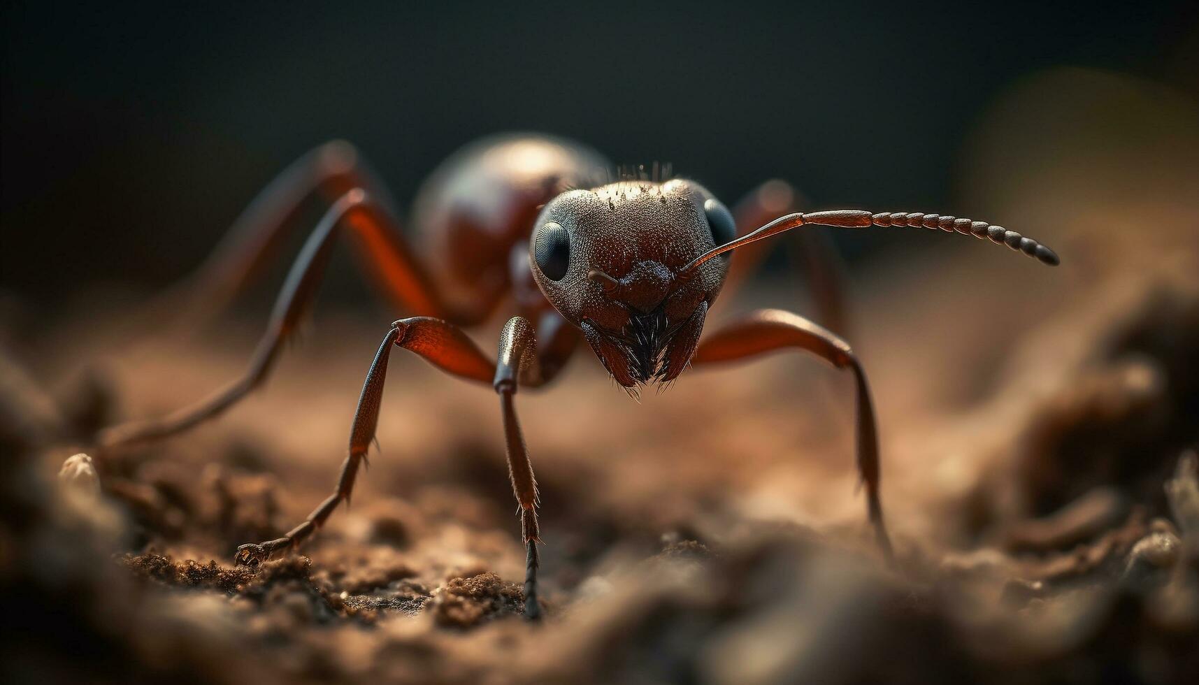 pequeño hormiga trabajando en verde hoja al aire libre generado por ai foto