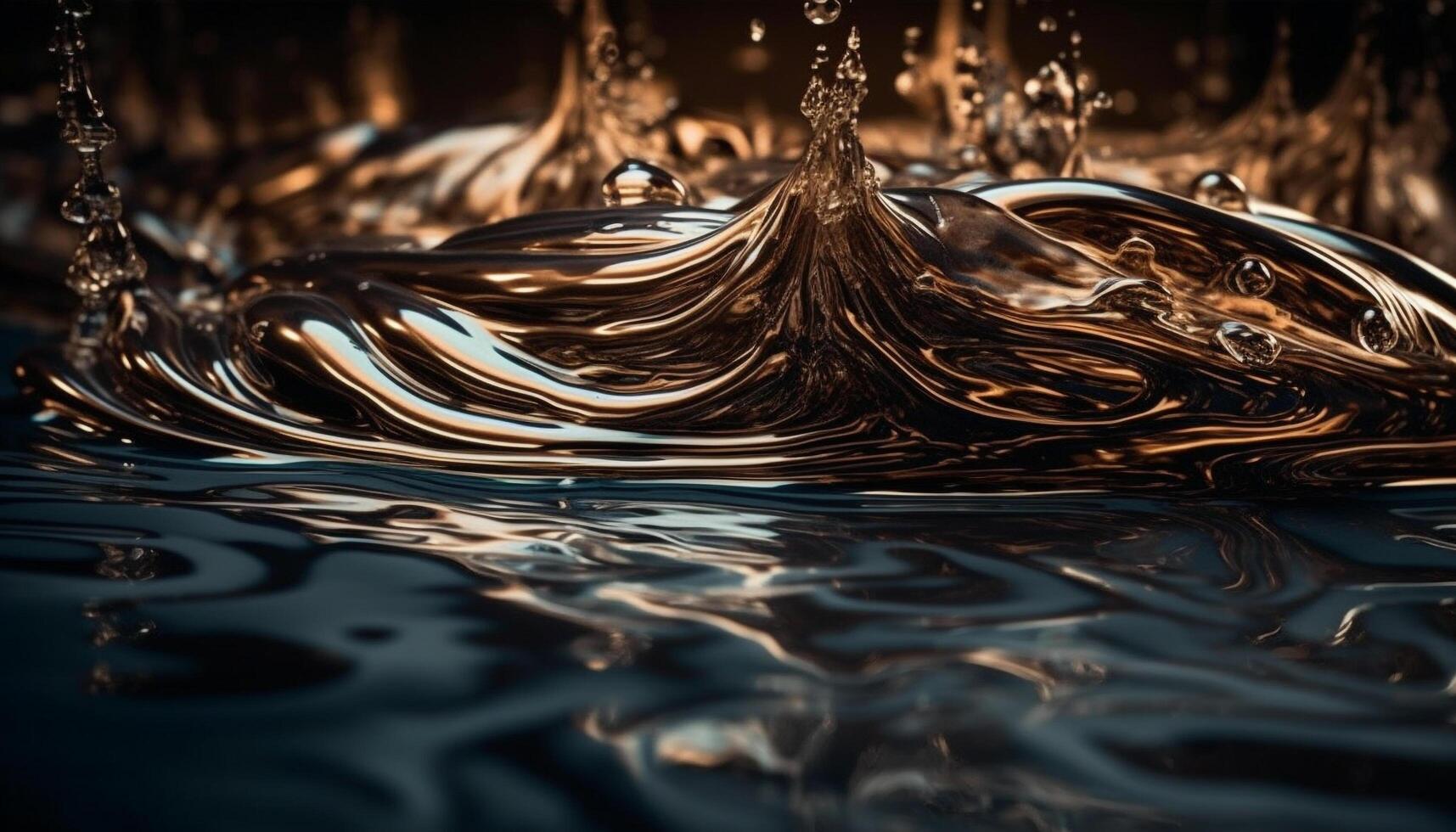 Smooth wave pattern reflects beauty in nature purity generated by AI photo