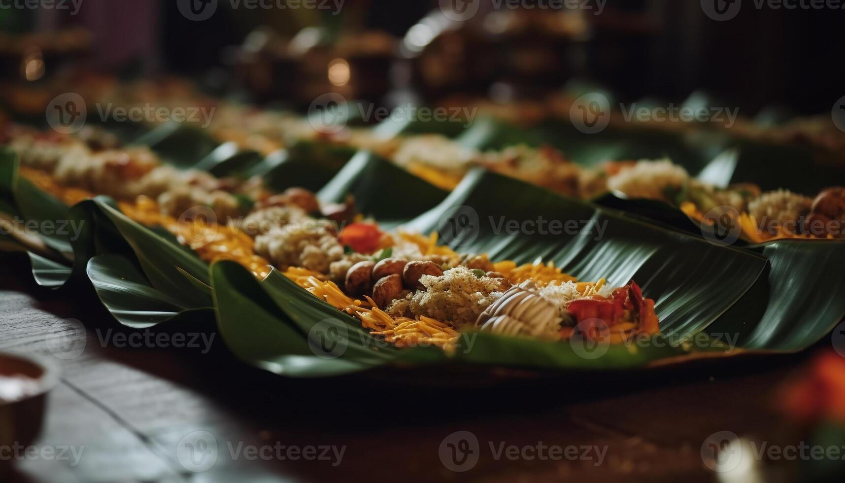 A la parrilla Mariscos brochetas en amarillo vajilla plato generado por ai foto