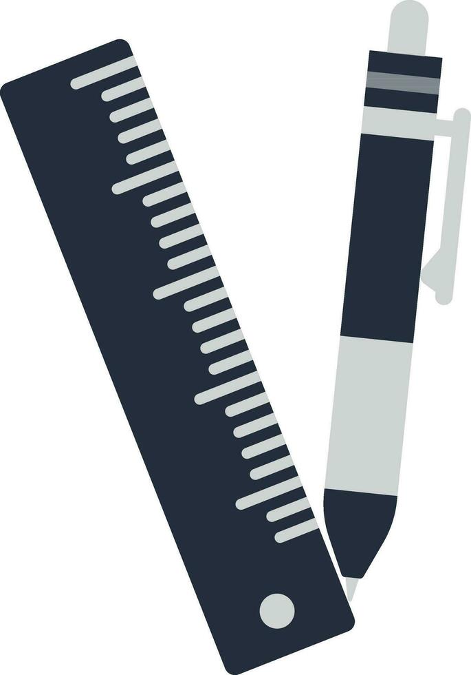 Icon of pen and scale in illustration. vector