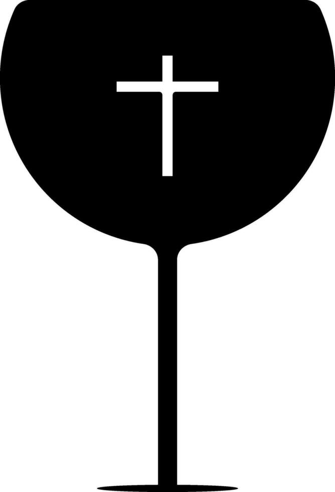 Illustration of Chalice with Christian Cross. vector