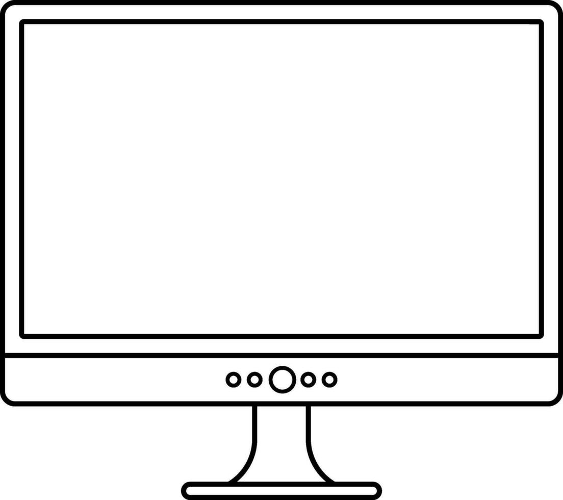 Icon of led television or monitor in stroke. vector