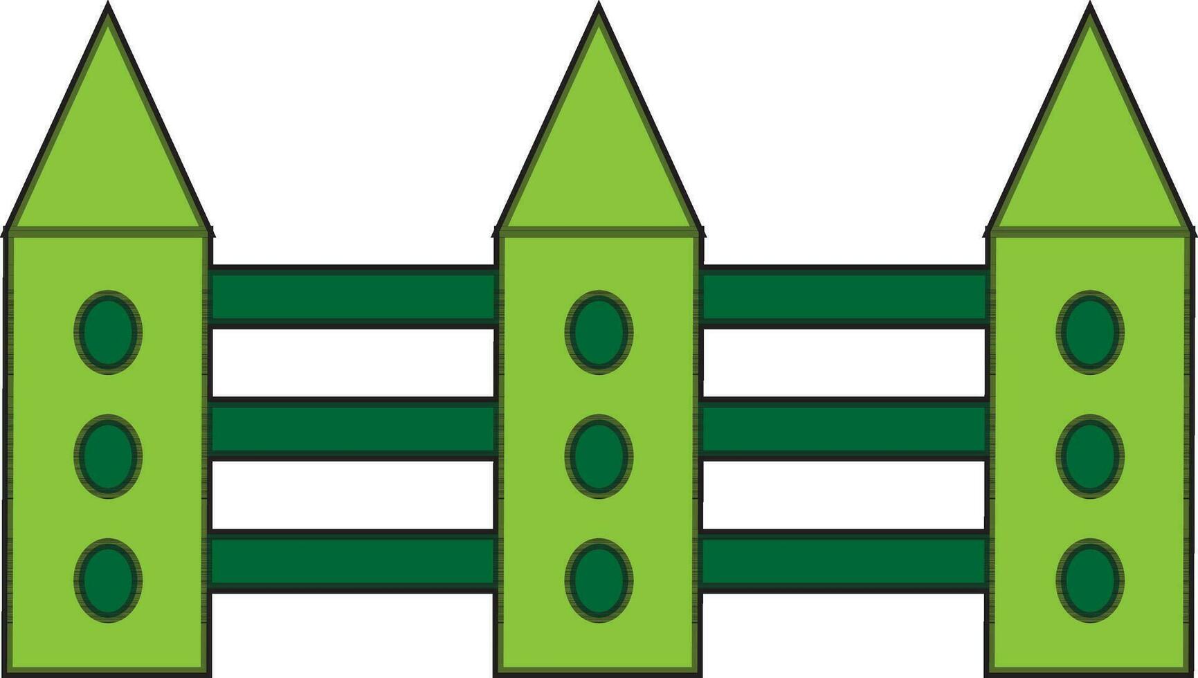 Fence in green color. vector