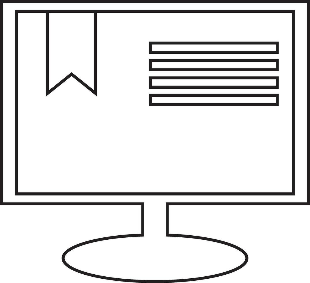 Illustration of award certificate on screen in stroke. vector