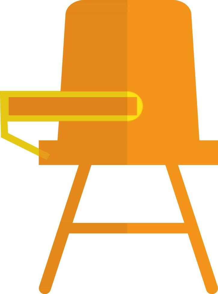 School desk chair icon with half shadow in illustration. vector