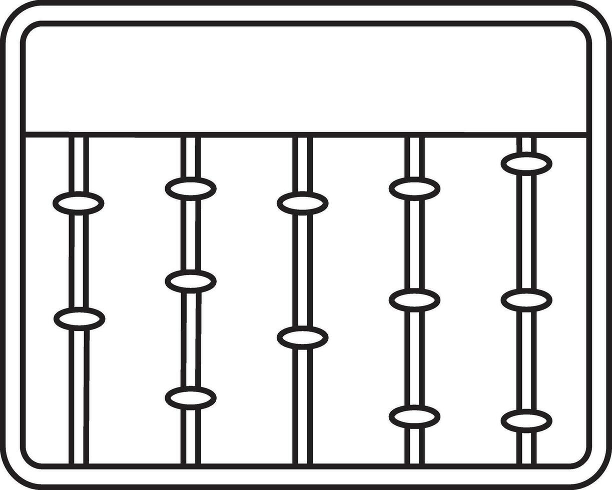 Stroke style of abacus icon for education concept. vector