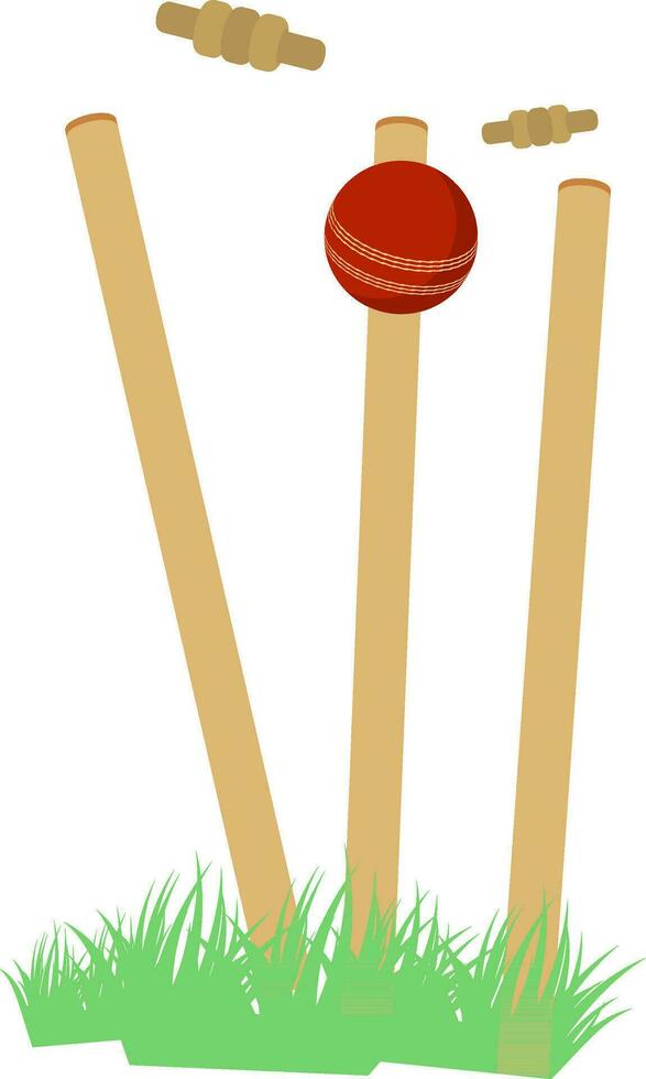 Cricket ball hitting the wicket stumps. 24946868 Vector Art at Vecteezy