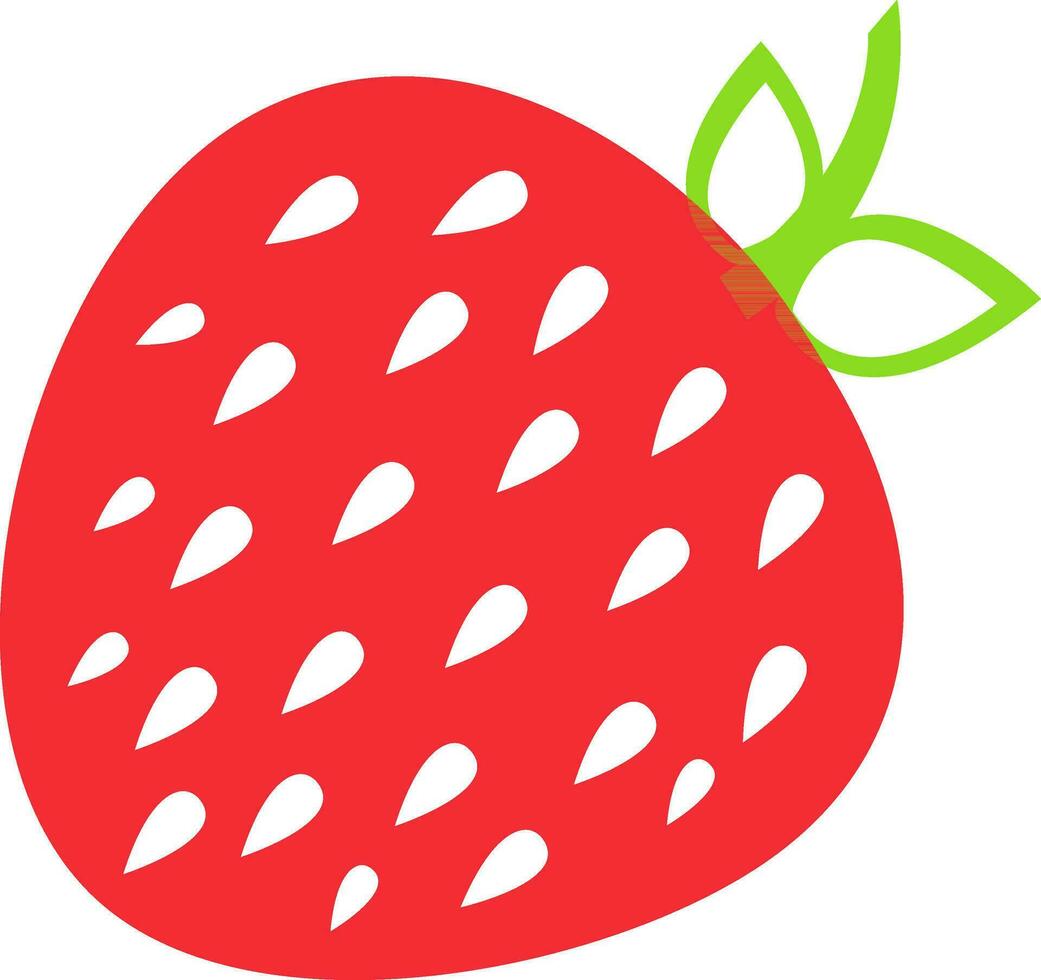 Flat style illustration of strawberry. vector
